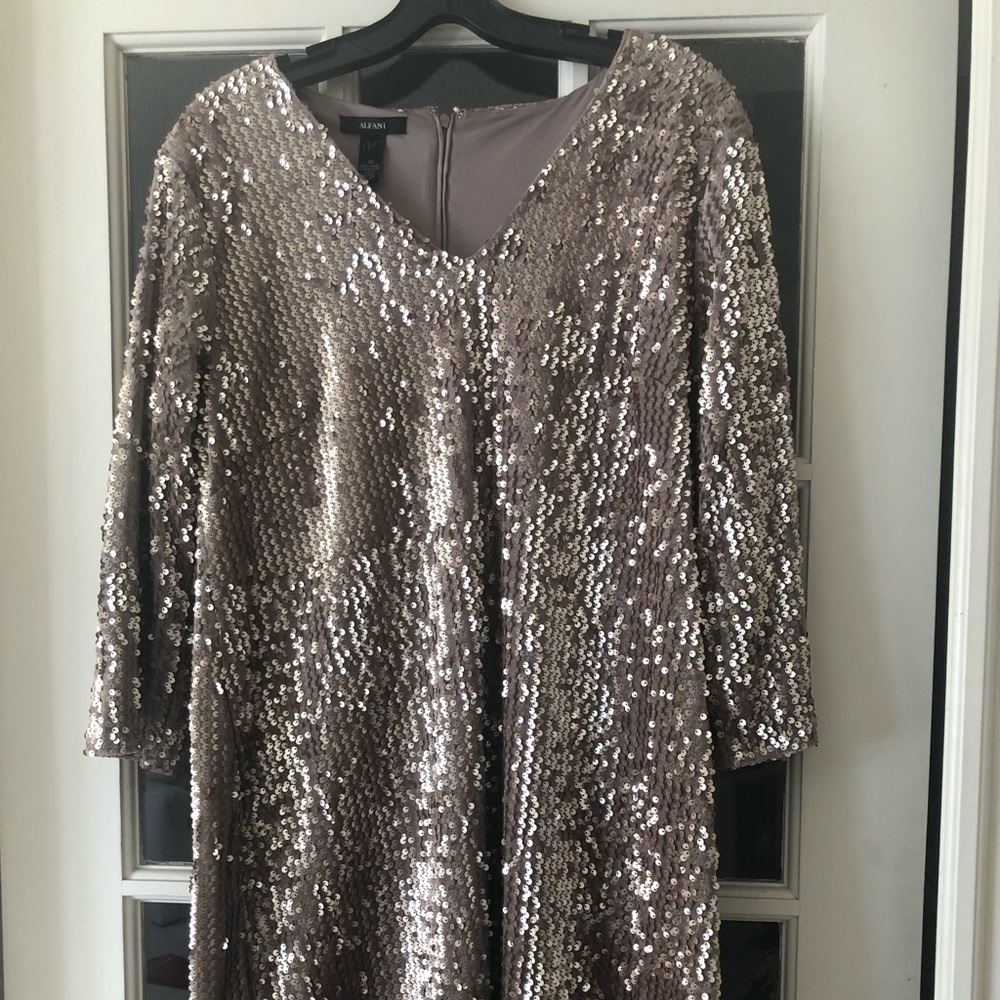 Sequin v-neck sheath dress